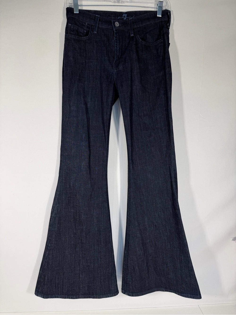 7 For All Mankind Lexie Petite Dark Wash Flare Bell Bottom Jeans Size 27